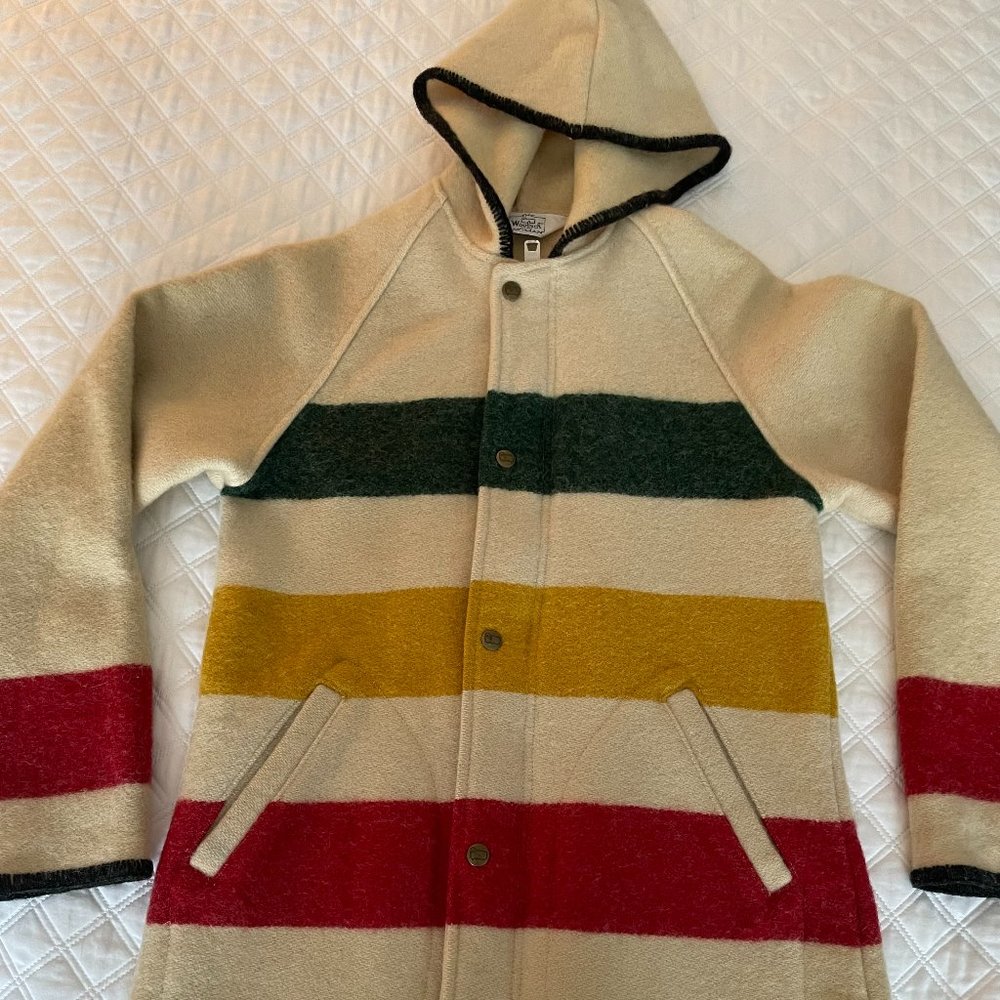 MINT condition - VINTAGE WOOLRICH Women's Hudson Bay Wool Striped Jacket-Size S